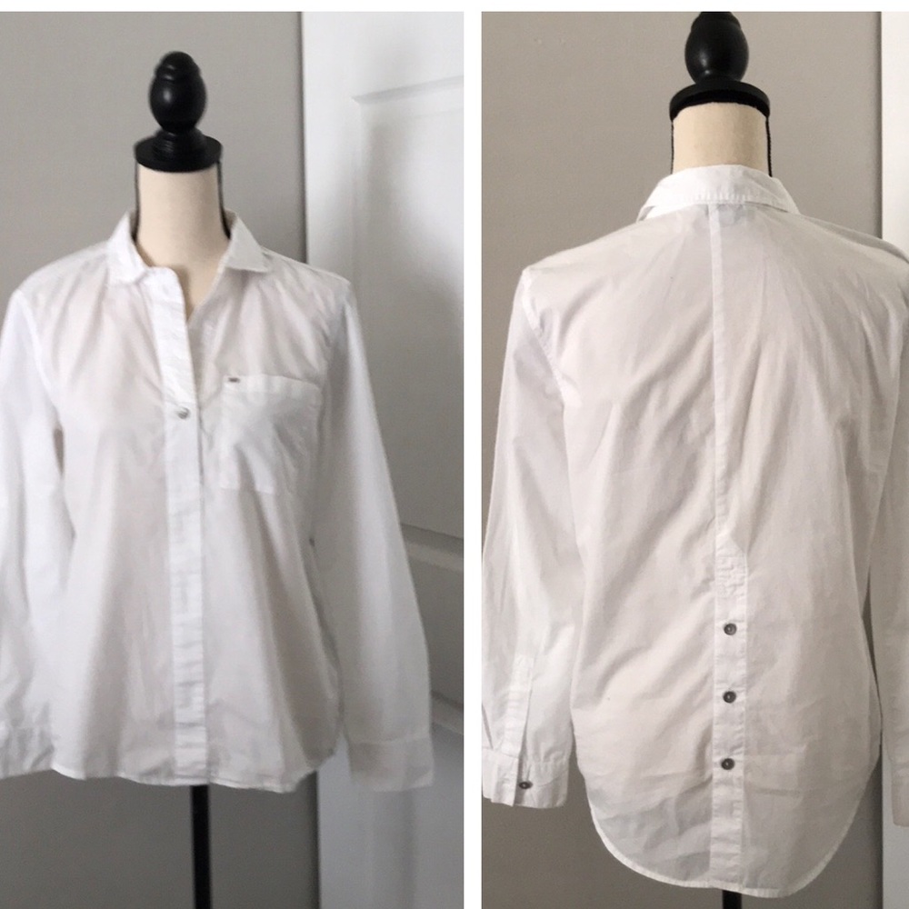 CALVIN KLEIN Poplin Women Long Sleeves Cotton White Shirt | XS